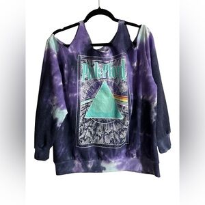 Upcycled Pink Floyd Tie-Dye Sweatshirt